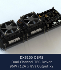 DX5100 OEM5 TEC (Peltier) Controller, 2x 96W, 2x 12Ax8A, programmable Peltier controller with PID Auto-Tune